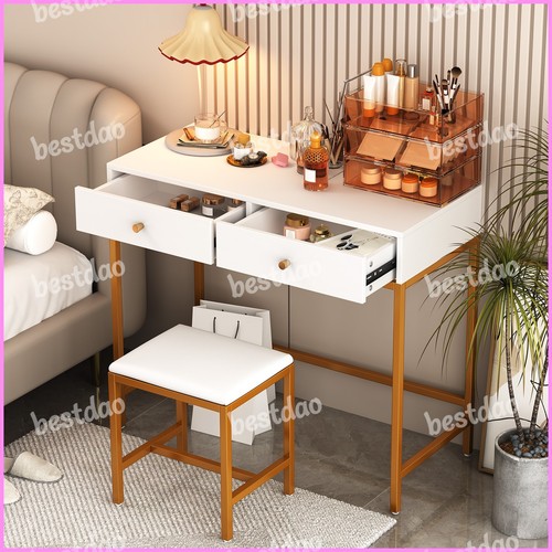 White makeup vanity desk - makeup, no