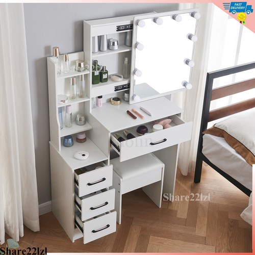 White sliding lighted mirror - white,