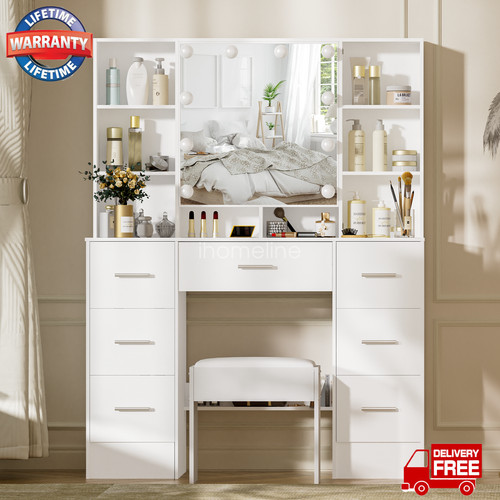 Hollywood vanity set with - with, led